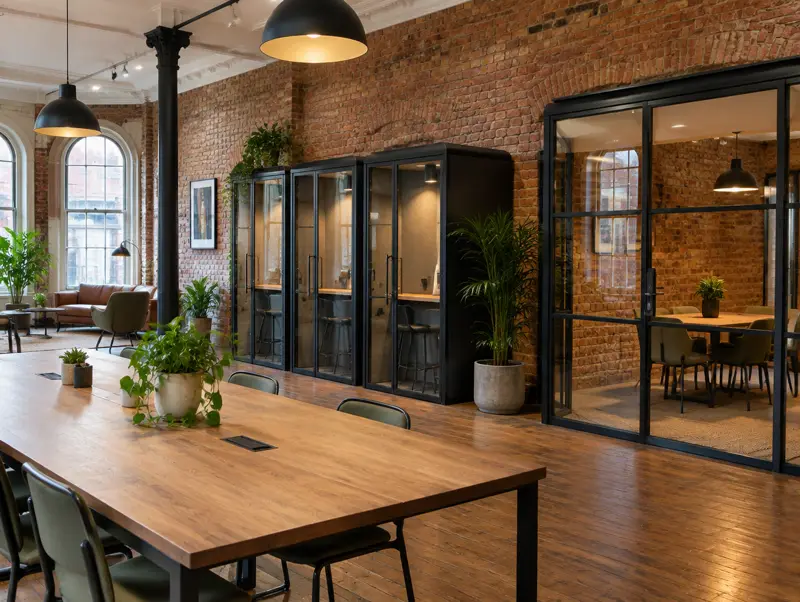 Co-working and flexible workspace (illustrative)